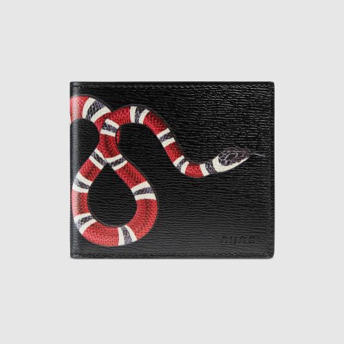 Kingsnake print leather wallet