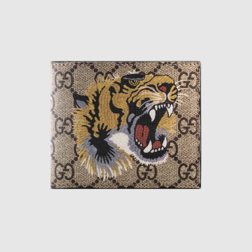 Tiger print GUCCI GG Supreme wallet