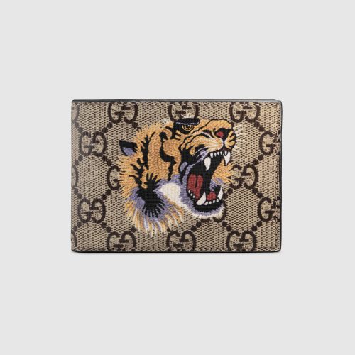 Tiger print GUCCI GG Supreme wallet